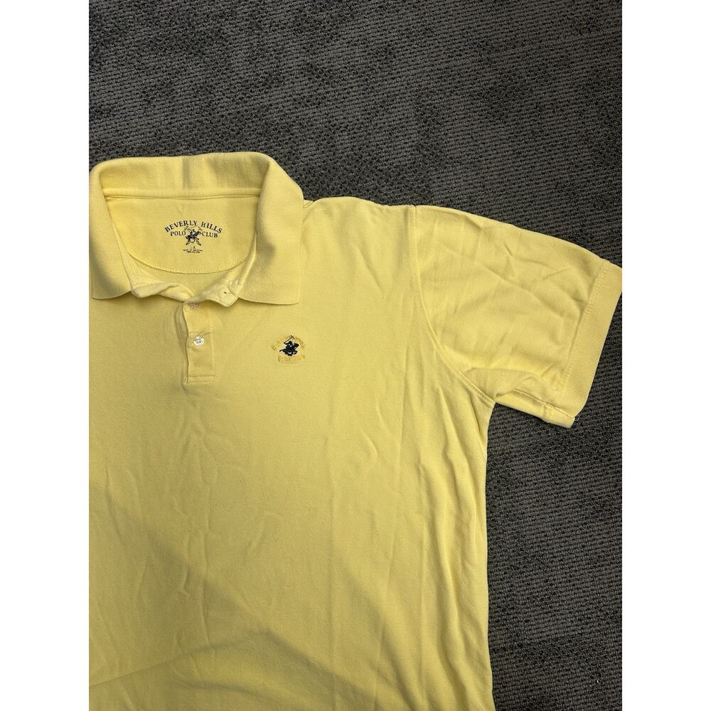 Beverly Hills Polo Club Polo Shirt Mens XL Yellow Short Sleeve Cotton